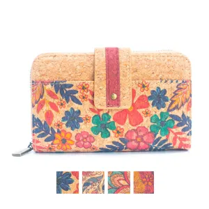 Cork Women's Rose&Plant Card Holder Printed Wallet ?C BAG-2242