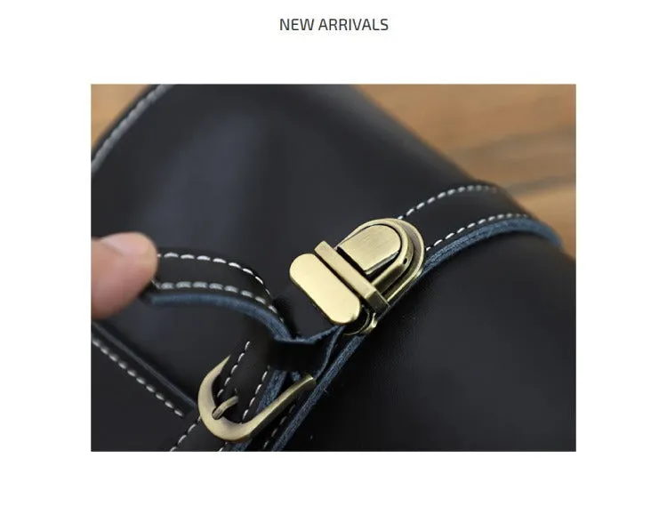 Cute LEATHER Small Side Bag Black WOMEN SHOULDER BAG Small Crossbody Purse FOR WOMEN
