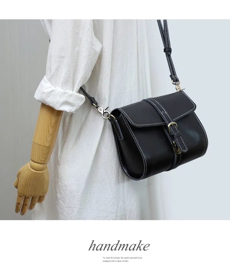 Cute LEATHER Small Side Bag Black WOMEN SHOULDER BAG Small Crossbody Purse FOR WOMEN