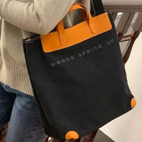 Cute Womens Canvas Leather Tote Purse Large Womens Leather Shoulder Tote Bag Shopper Bag for Ladies