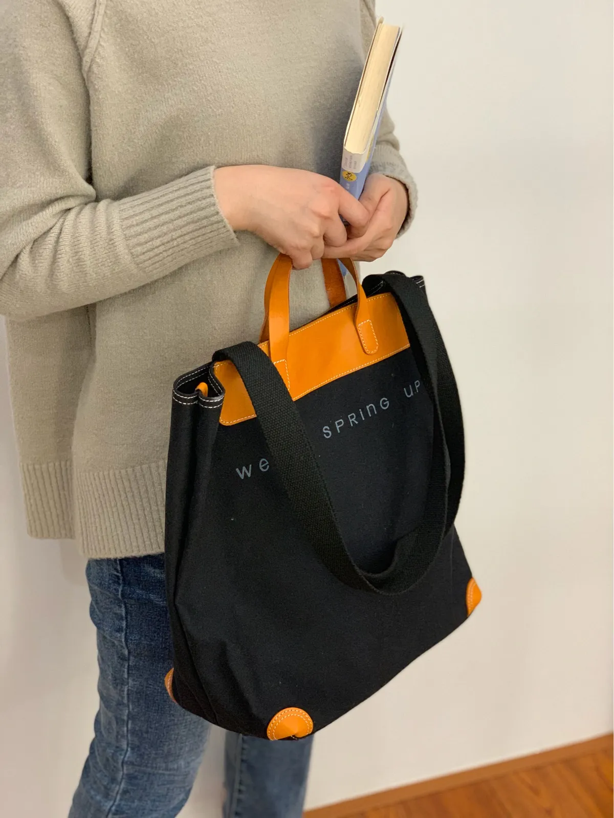Cute Womens Canvas Leather Tote Purse Large Womens Leather Shoulder Tote Bag Shopper Bag for Ladies