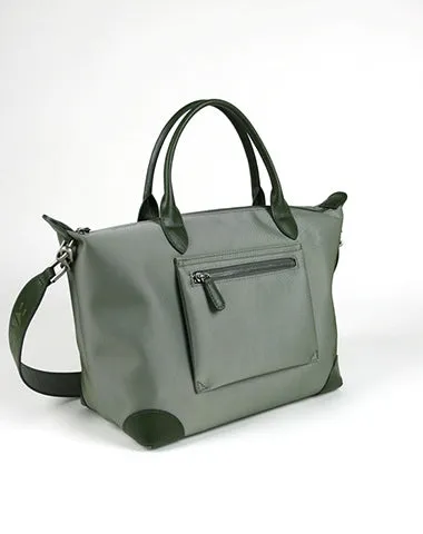 Dark Green Womens Nylon Shoulder Tote Green Nylon Handbag Shoulder Purse for Ladies