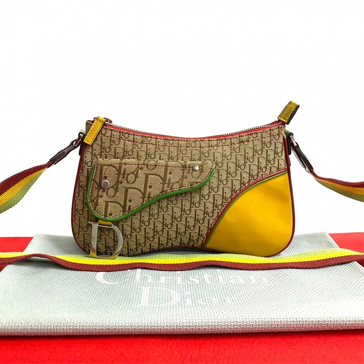 Dior Shoulder Bag leather beige Saddle bag