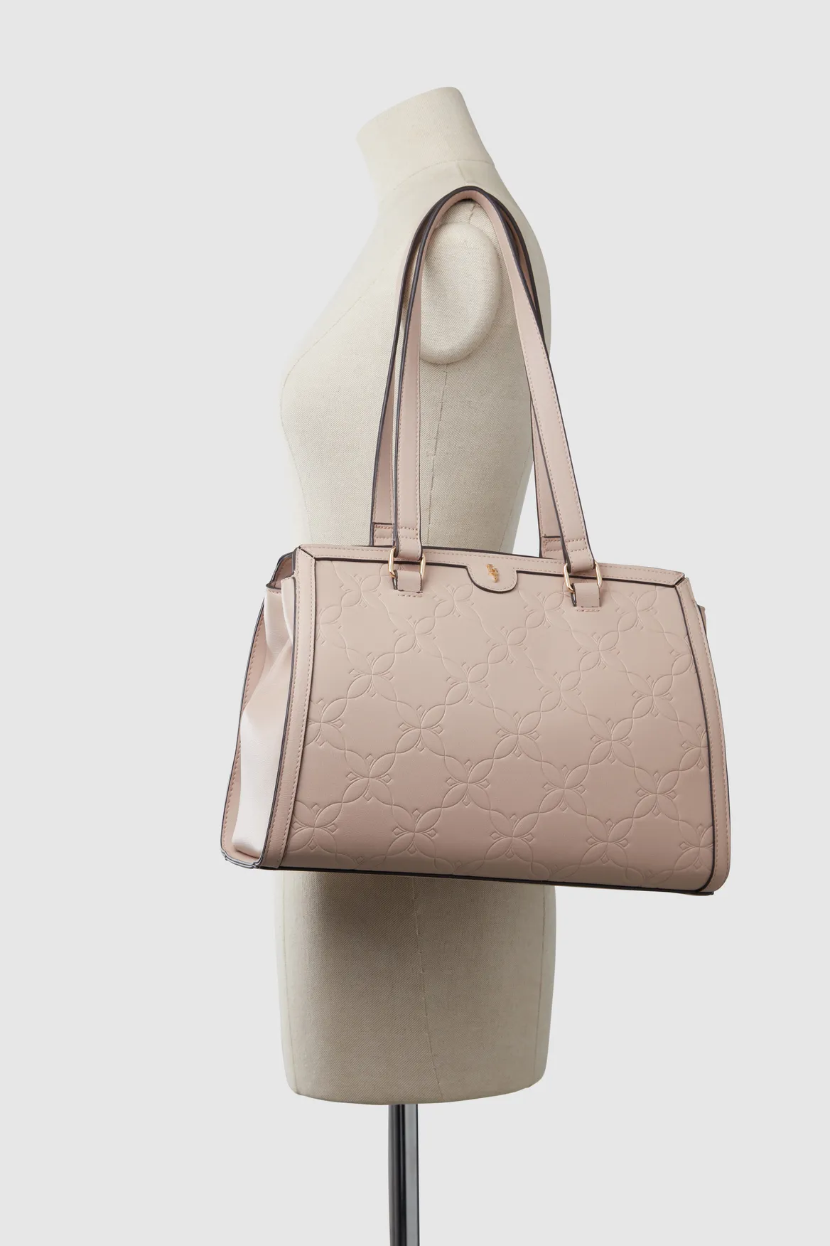 Embossed 3 Compartment Tote