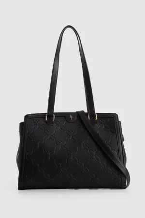 Embossed 3 Compartment Tote