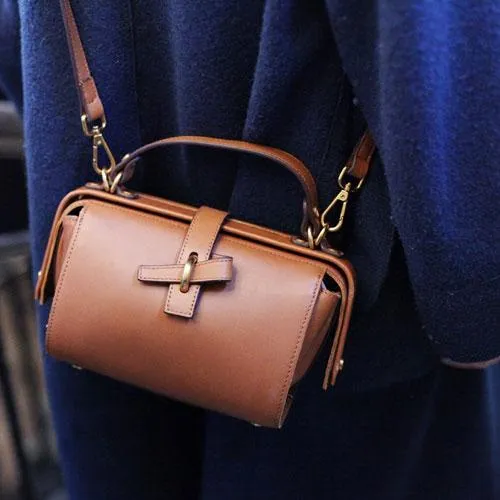 Fashion Black Womens Mini Leather Handbag Shoulder Bag Brown Cute Crossbody Bag Purse