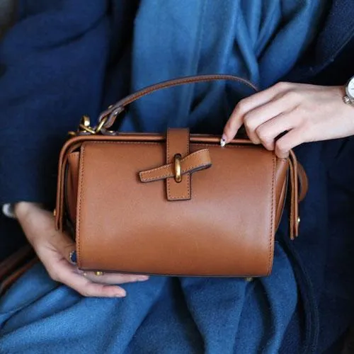 Fashion Black Womens Mini Leather Handbag Shoulder Bag Brown Cute Crossbody Bag Purse
