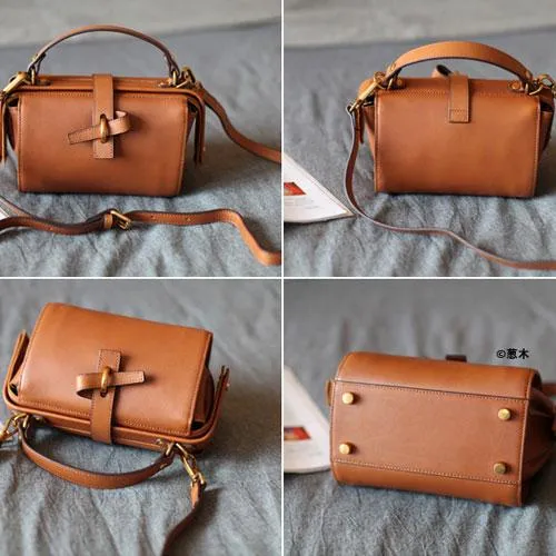 Fashion Black Womens Mini Leather Handbag Shoulder Bag Brown Cute Crossbody Bag Purse