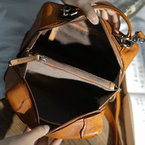 Fashion Womens Black Leather Square Structured Box Handbag Satchel Brown Leather Satchel Shoulder Bag