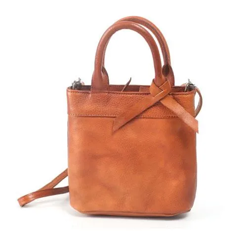 Fashion Womens Mini Brown Leather Tote Bag Shoulder Bag Satchel Crossbody Bag Purse for Women