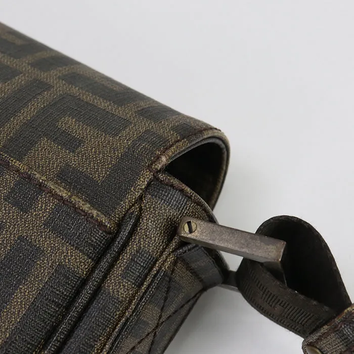 FENDI 7VA215 Shoulder Bag Zucca Crossbody Bag PVC Brown unisex