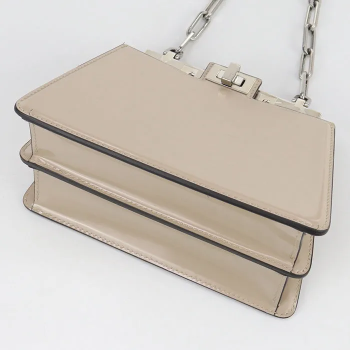 FENDI 8BN339 Shoulder Bag Cut Petit Peekaboo Chain bag leather Light Beige Women