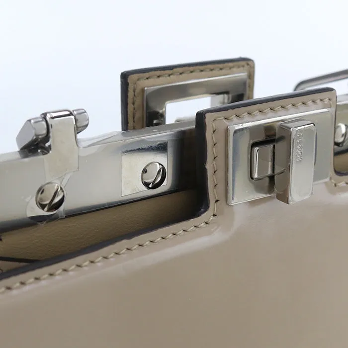 FENDI 8BN339 Shoulder Bag Cut Petit Peekaboo Chain bag leather Light Beige Women