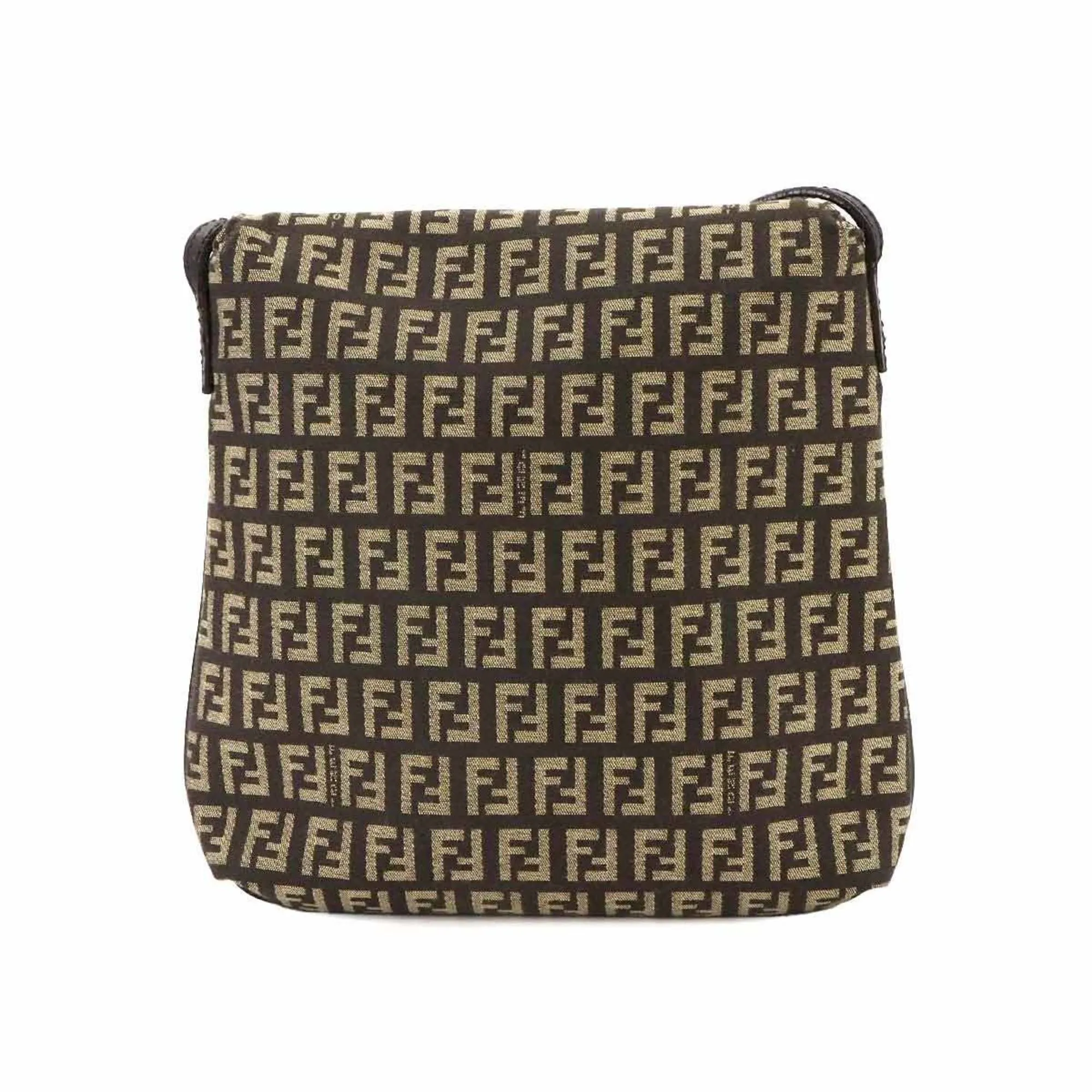 Fendi Canvas Leather Shoulder Bag (Pre-Owned)