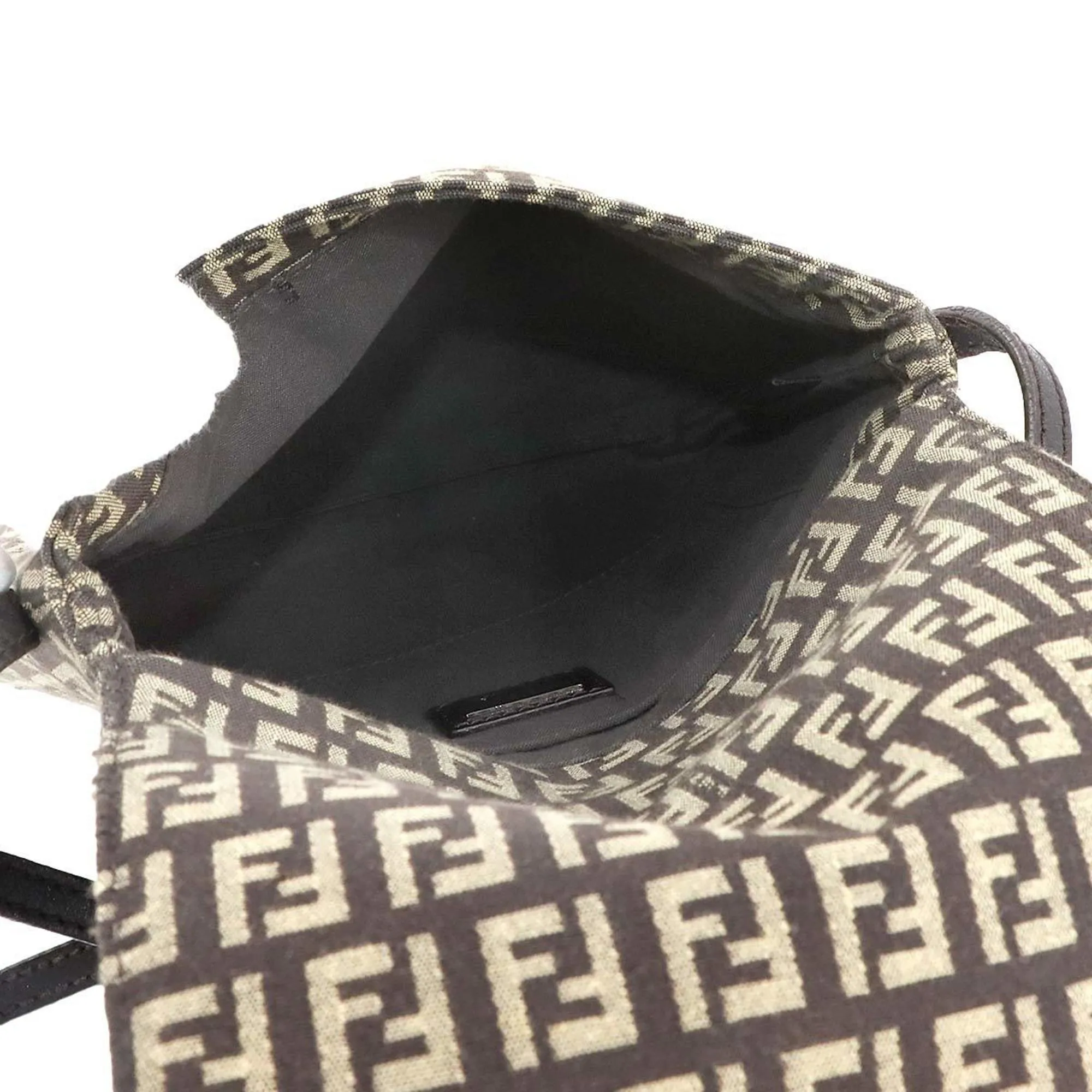 Fendi Canvas Leather Shoulder Bag (Pre-Owned)