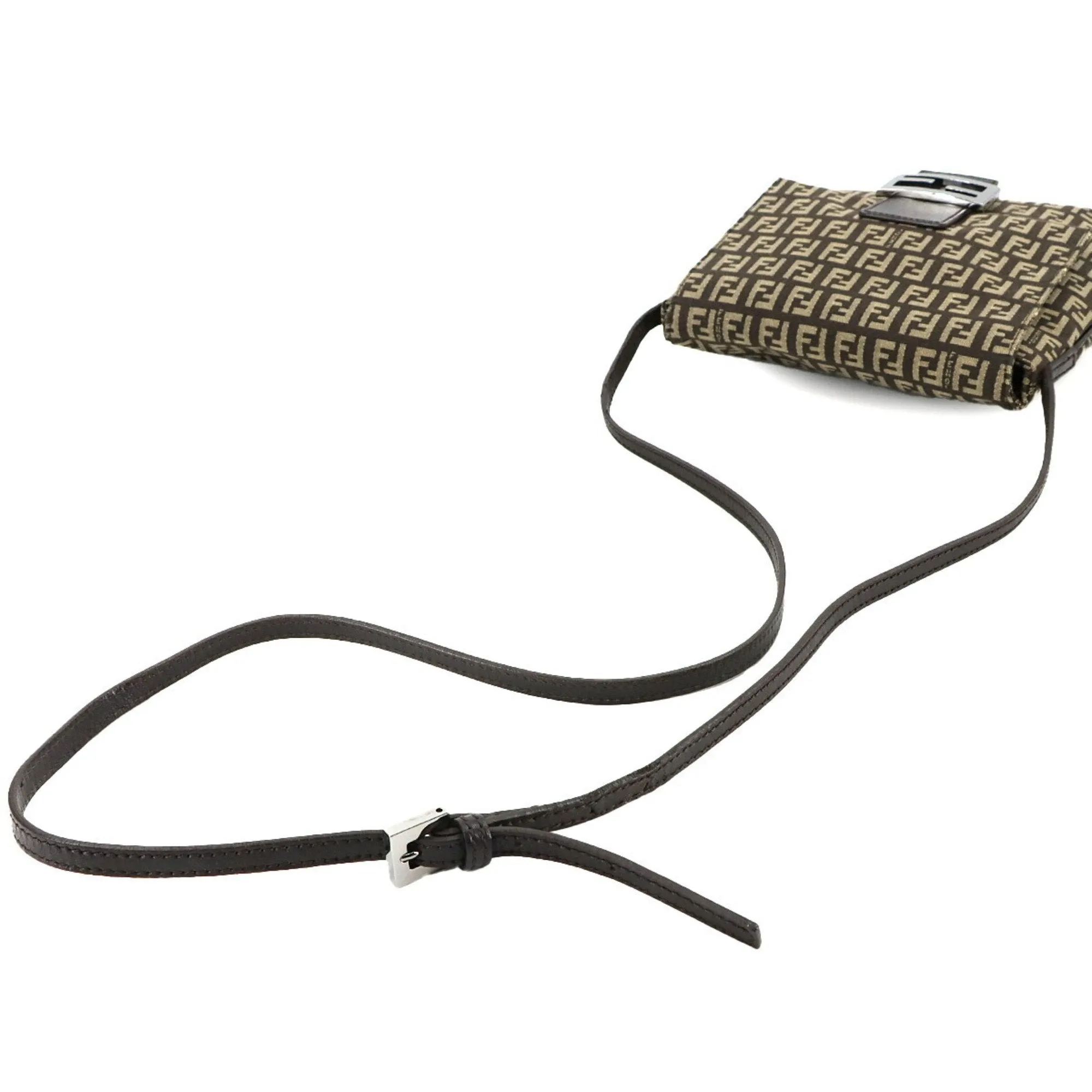 Fendi Canvas Leather Shoulder Bag (Pre-Owned)