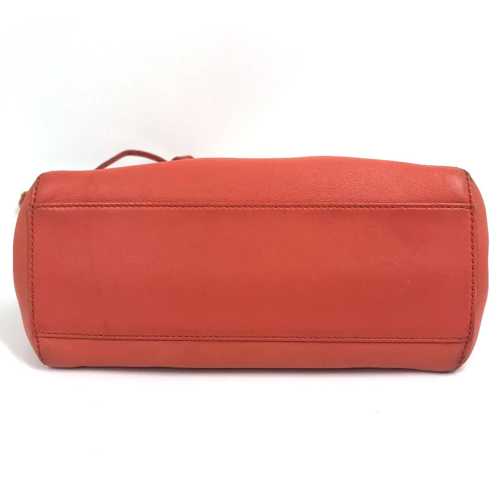 FENDI Handbag 8BN244 leather Salmon pink type Shoulder Crossbody Mini Pea Kaboo Women Used