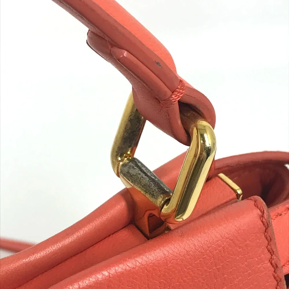FENDI Handbag 8BN244 leather Salmon pink type Shoulder Crossbody Mini Pea Kaboo Women Used