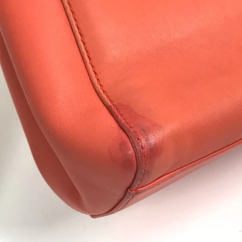 FENDI Handbag 8BN244 leather Salmon pink type Shoulder Crossbody Mini Pea Kaboo Women Used