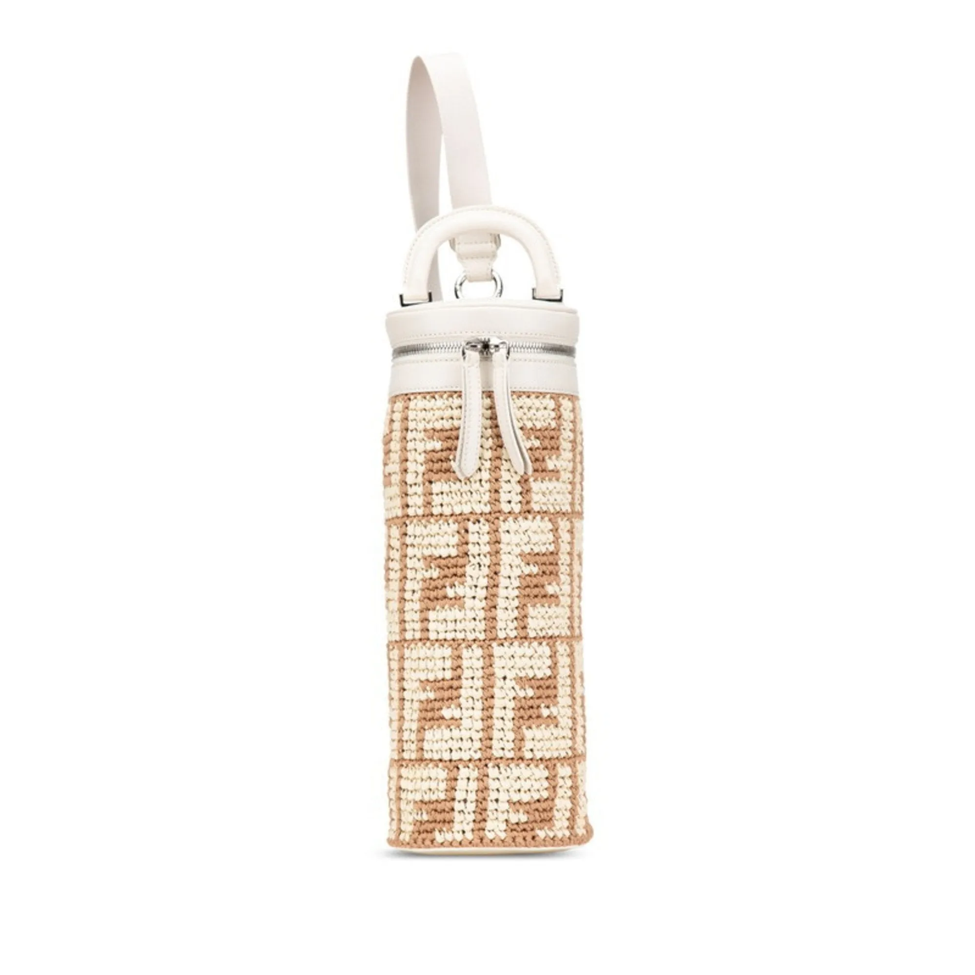 Fendi ivory Straw Leather Shoulder Bag (Pre-Owned)