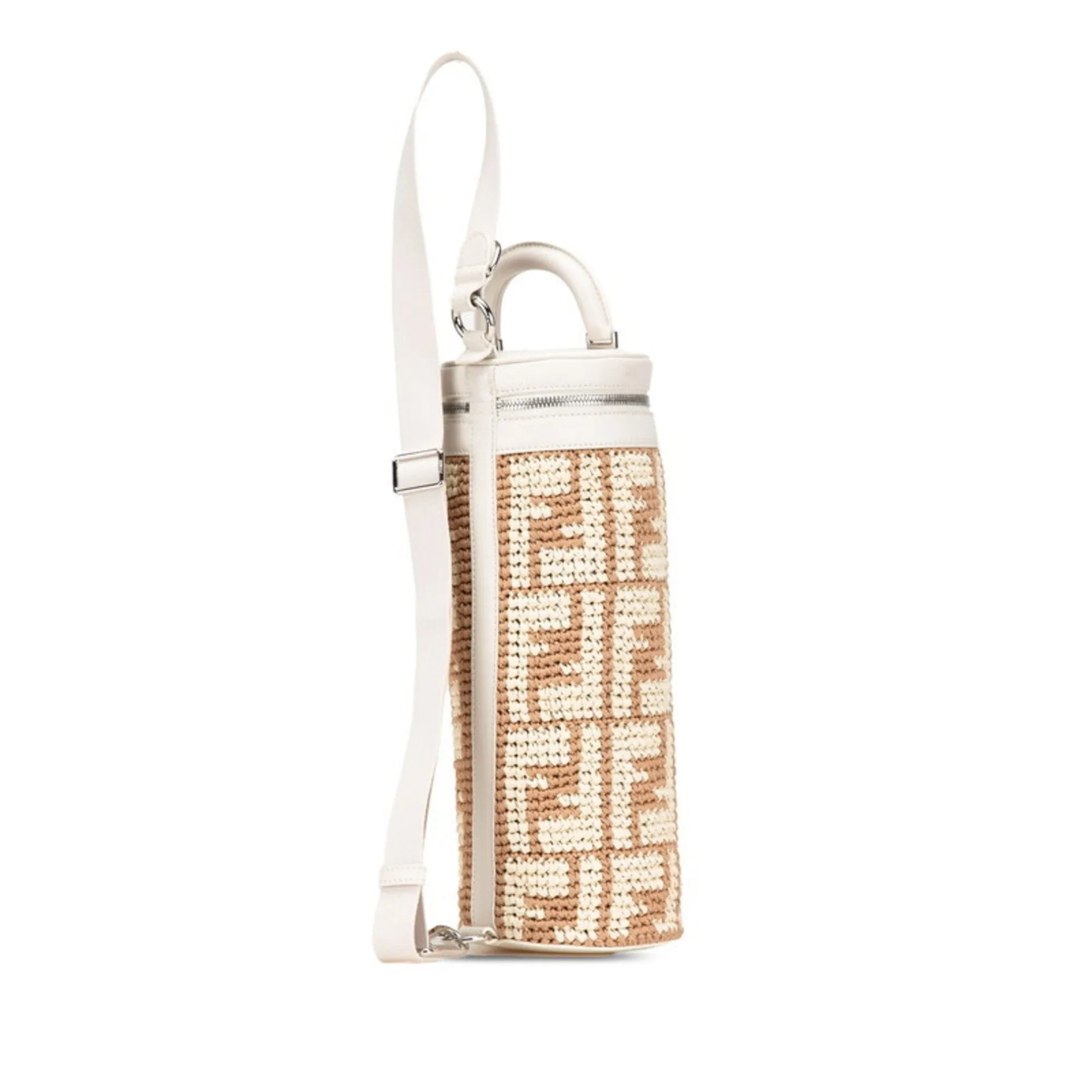 Fendi ivory Straw Leather Shoulder Bag (Pre-Owned)