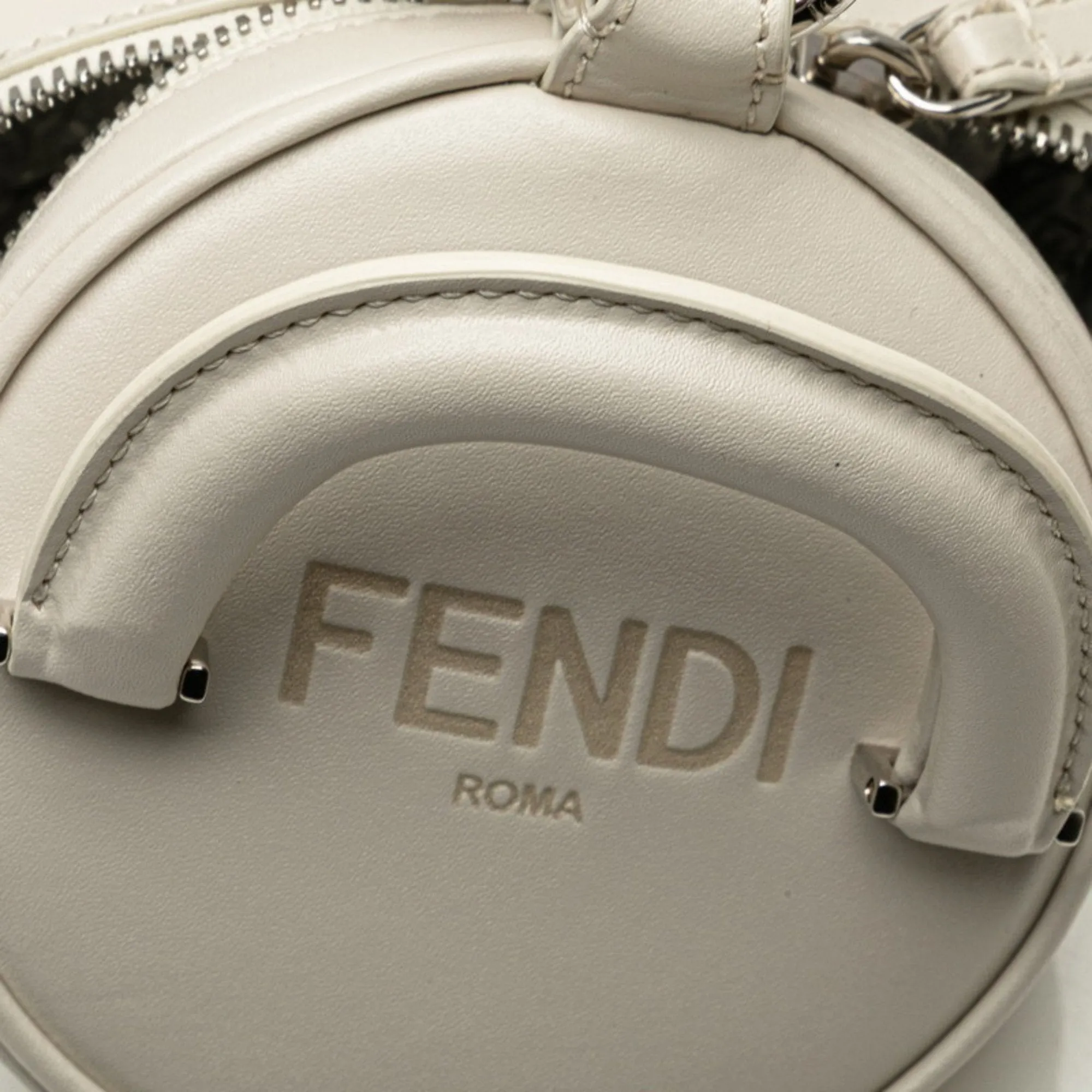 Fendi ivory Straw Leather Shoulder Bag (Pre-Owned)