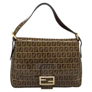 Fendi Mamma Baguette Canvas Shoulder Bag (Pre-Owned)