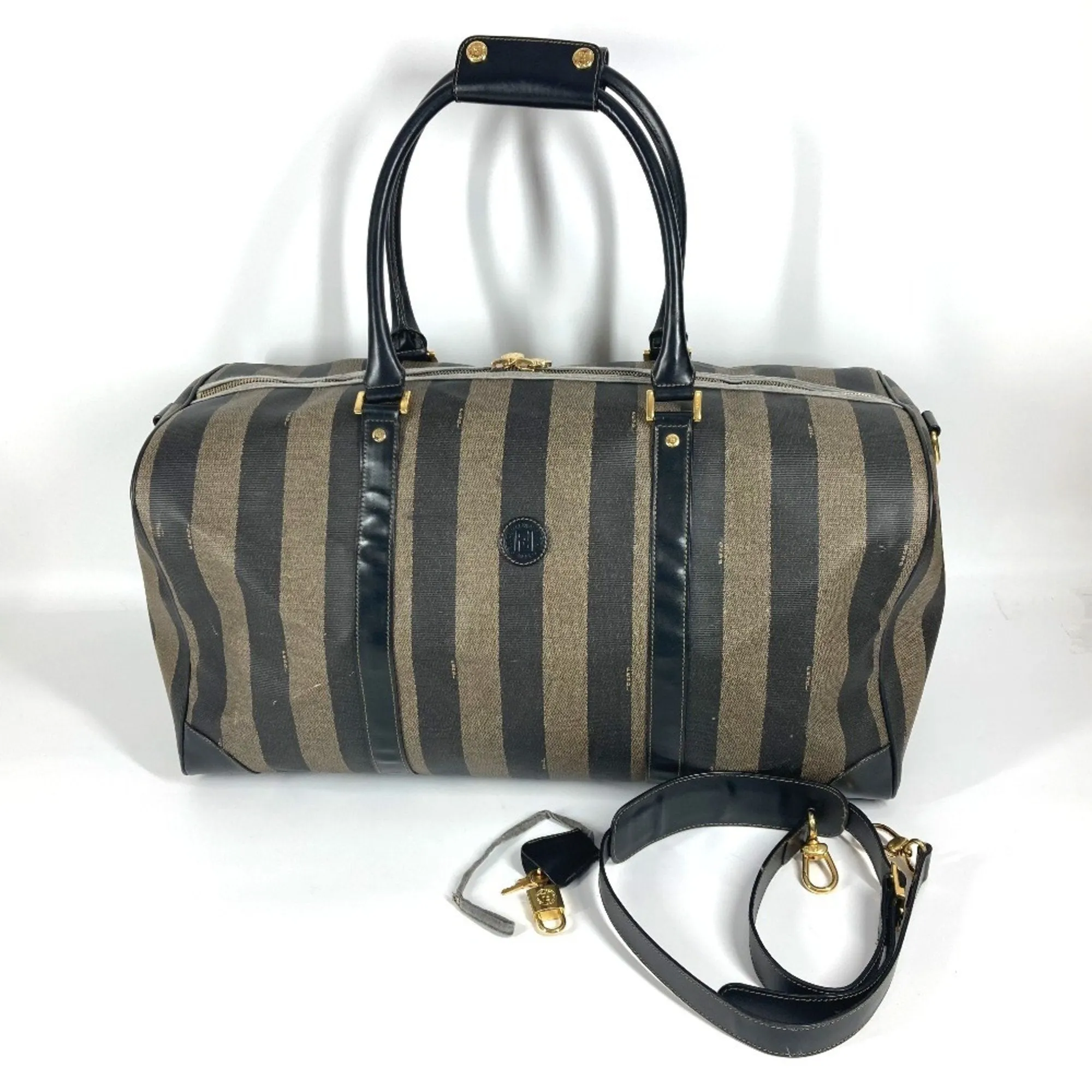 Fendi  Pvc Leather Boston Bag Shoulder Bag (Pre-Owned)
