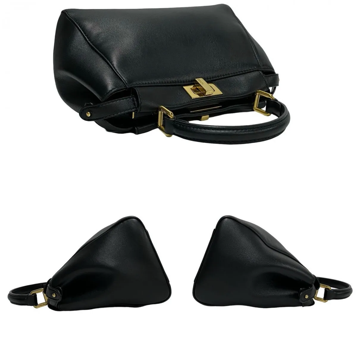 FENDI Shoulder Bag leather black Peek-a-boo mini