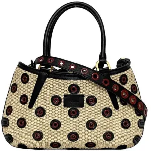 Fendi  Straw Leather Handbag Shoulder Bag (Pre-Owned)