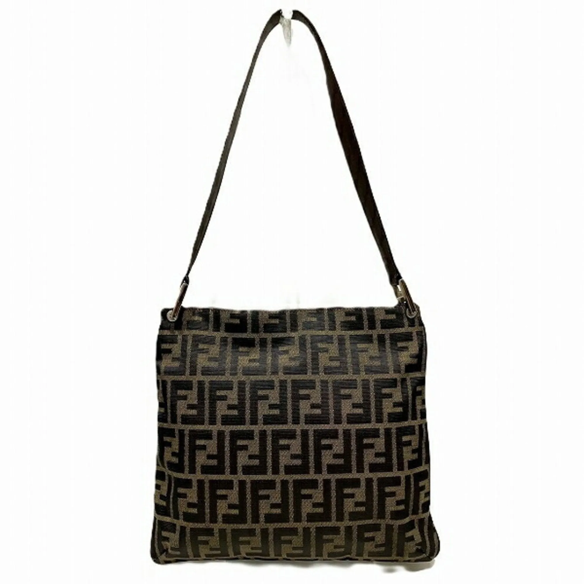 Fendi Zucca Leather Shoulder Bag (Pre-Owned)