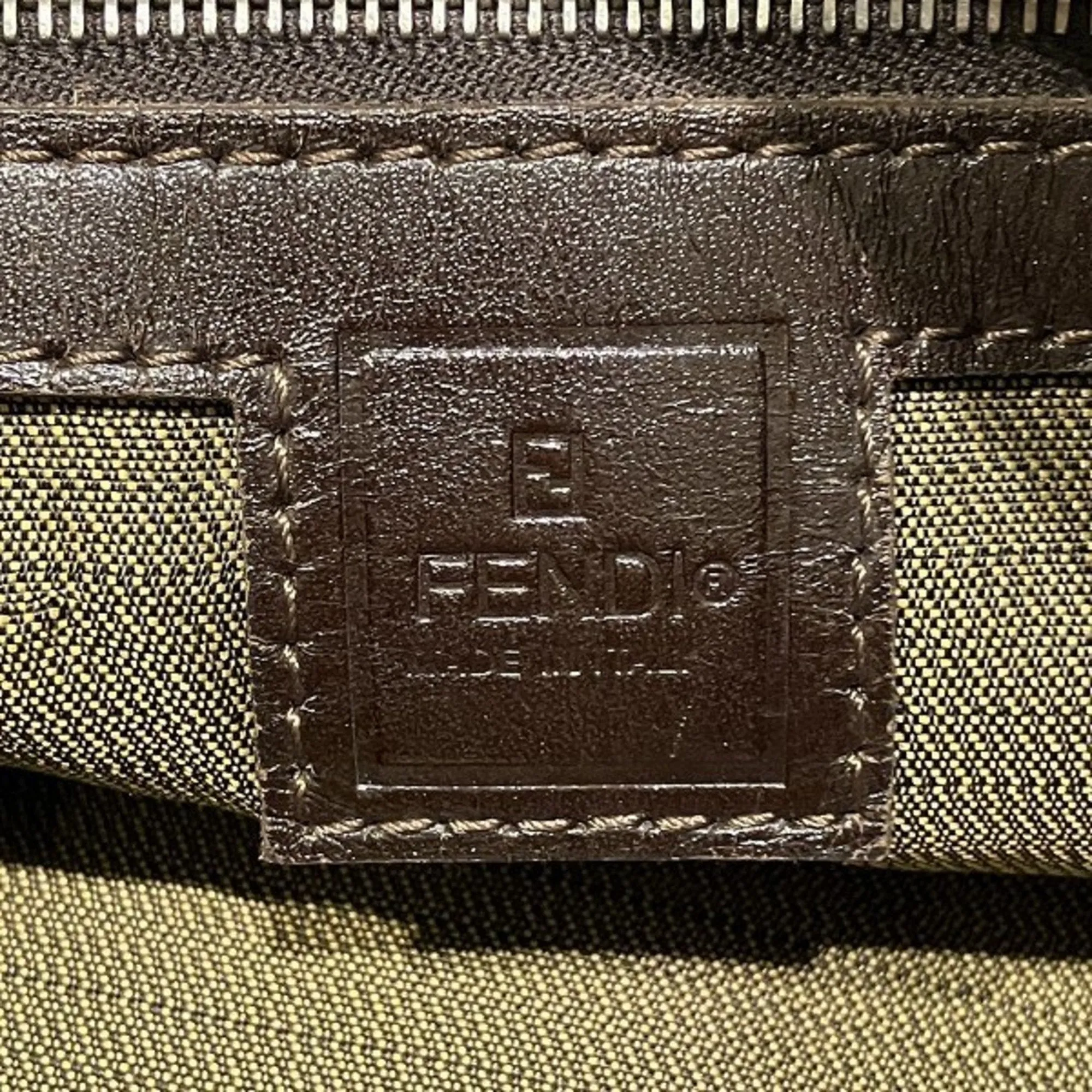 Fendi Zucca Leather Shoulder Bag (Pre-Owned)