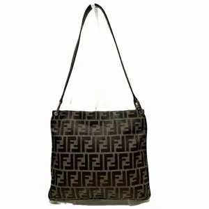 Fendi Zucca Leather Shoulder Bag (Pre-Owned)