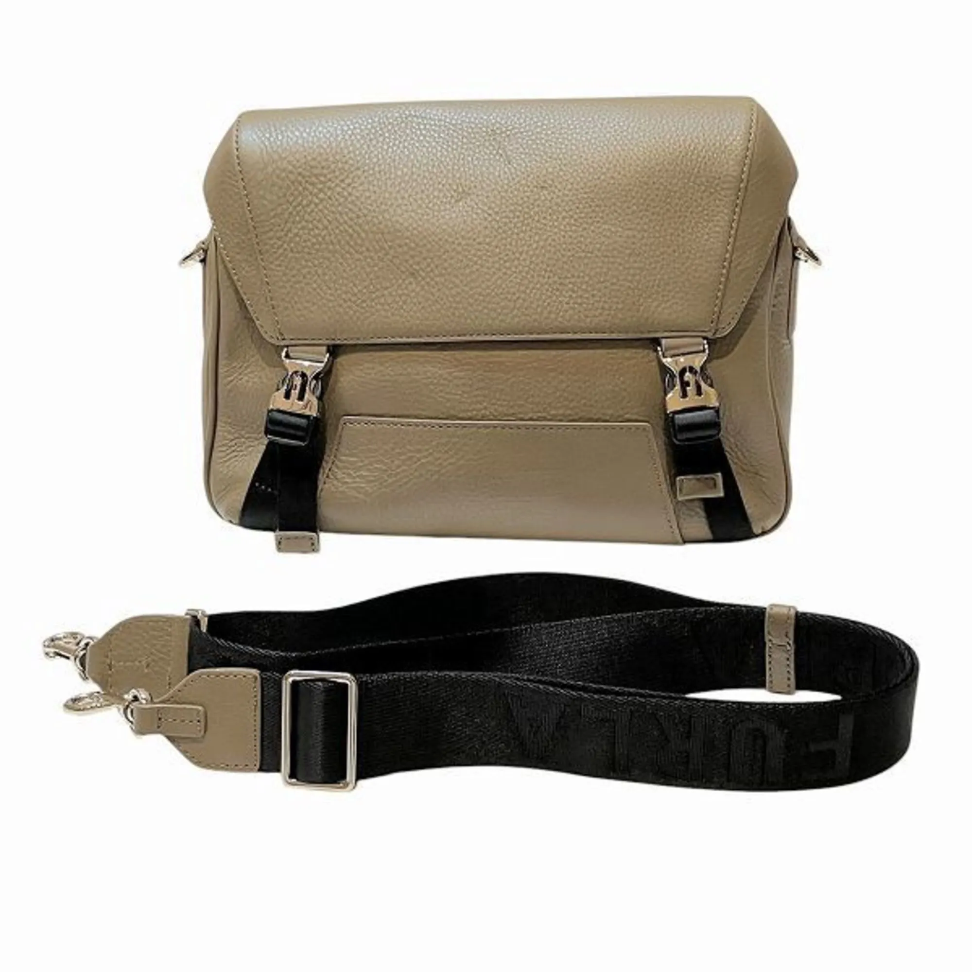 Furla Canvas Leather Shoulder Bag (Pre-Owned)