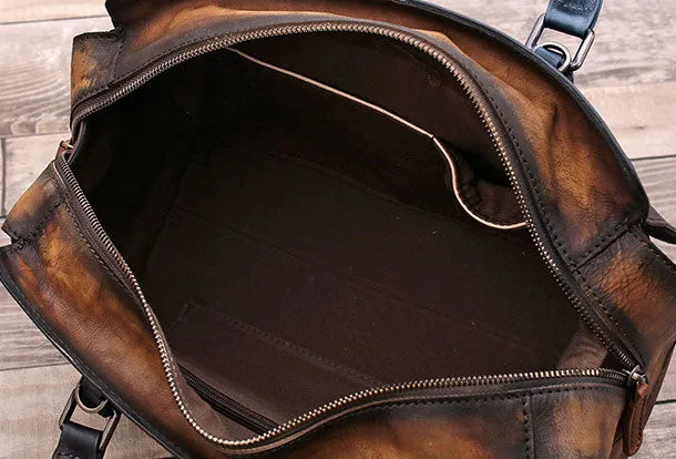 Genuine Handmade Woven Vintage Leather Handbag Shoulder Bag Women Leather Purse