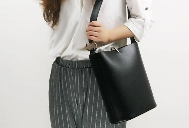 Genuine Leather Bucket Bag Purse Bag Shoulder Bag for Women Leather Crossbody Bag