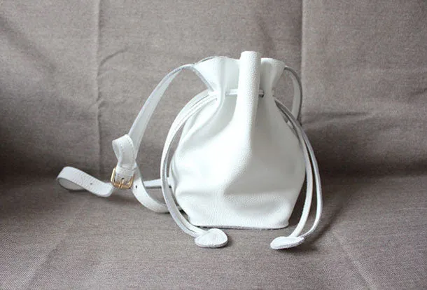 Genuine Leather Bucket Bag Shoulder Bag Crossbody Bag Handbag Purse For Women