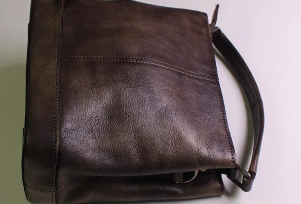 Genuine Leather bucket bag shoulder bag tote bag vintage for women leather crossbody bag