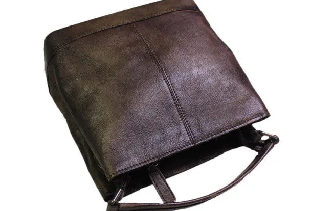 Genuine Leather bucket bag shoulder bag tote bag vintage for women leather crossbody bag