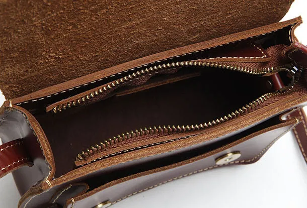Genuine Leather Cute Crossbody Bag Messenger Bag Shoulder Bag Women Girl Leather Satchel Bag Purse