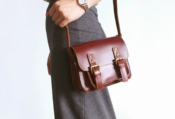 Genuine Leather Cute Crossbody Bag Messenger Bag Shoulder Bag Women Girl Leather Satchel Bag Purse