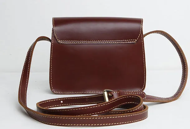 Genuine Leather Cute Crossbody Bag Messenger Bag Shoulder Bag Women Girl Leather Satchel Bag Purse