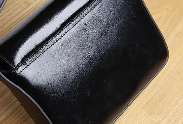 Genuine Leather Cute Square Crossbody Bag Shoulder Bag Women Girl Fashion Leather Purse