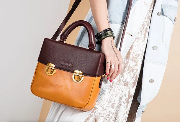 Genuine Leather Handbag Messenger Bag Crossbody Bag Shoulder Bag Purse For Women