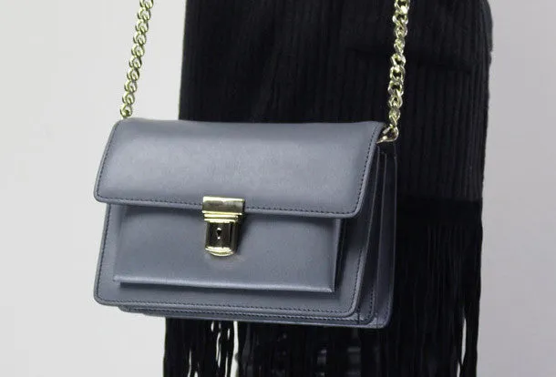 Genuine Leather handbag shoulder bag black red for women leather crossbody bag