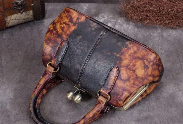 Genuine Leather Handbag Vintage Bag Shoulder Bag Crossbody Bag Clutch Purse For Women
