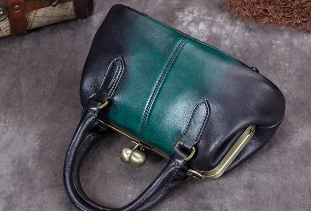 Genuine Leather Handbag Vintage Bag Shoulder Bag Crossbody Bag Clutch Purse For Women