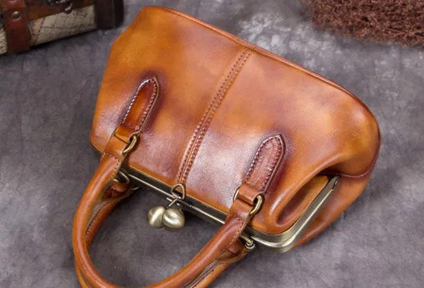 Genuine Leather Handbag Vintage Bag Shoulder Bag Crossbody Bag Clutch Purse For Women