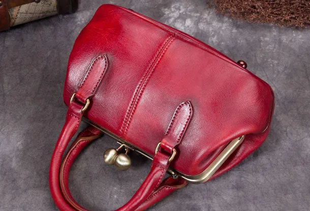 Genuine Leather Handbag Vintage Bag Shoulder Bag Crossbody Bag Clutch Purse For Women