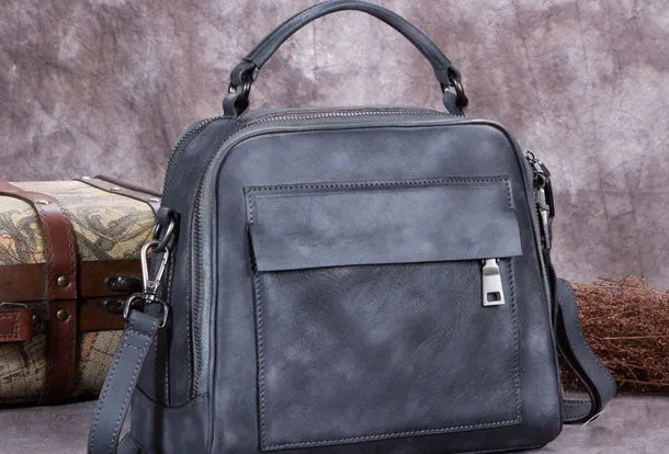Genuine Leather Handbag Vintage Crossbody Bag Shoulder Bag Purse For Women
